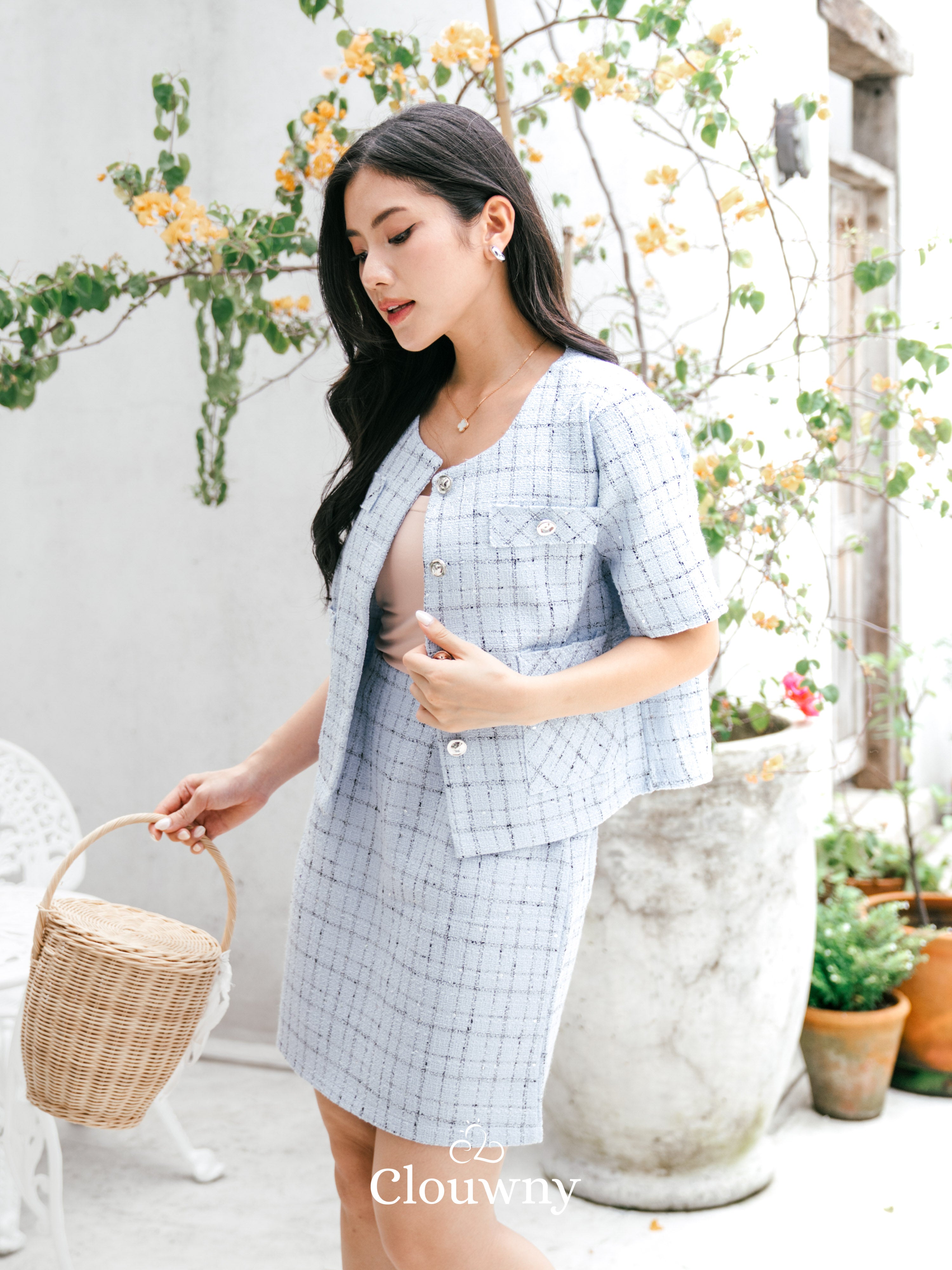 Daphne Tweed Set - Blue